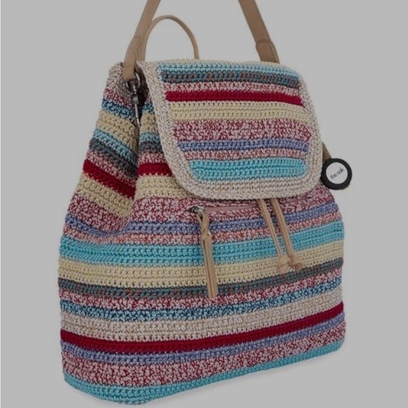 The Sak Handbags - The Sal Sayulita Multicolor Eden Stripe Crochet Backpack